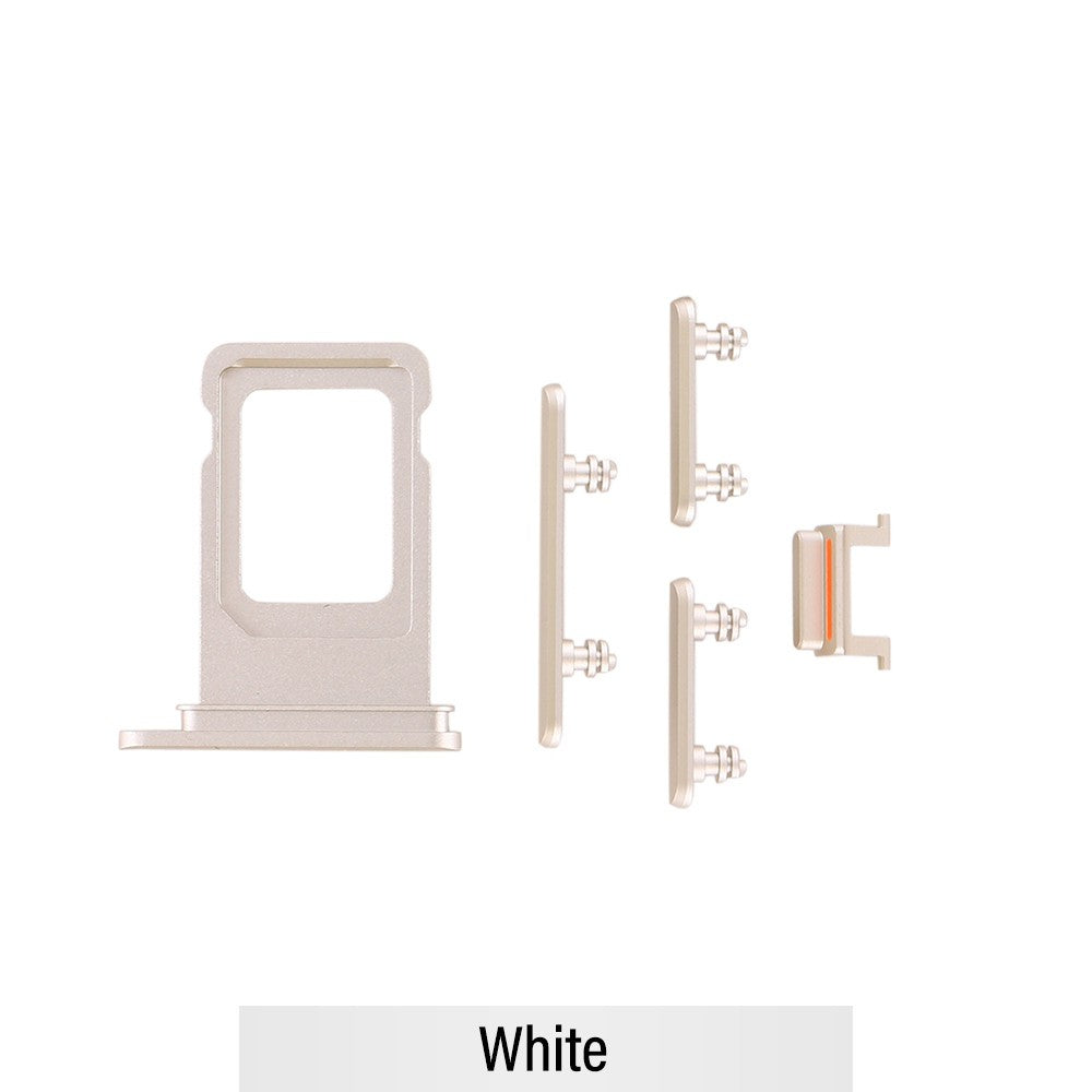 SIM Card Tray and Side Button for iPhone 11-White SIM Card Tray and Side Button for iPhone 11-White
